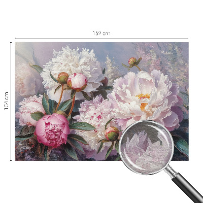 3D fototapet med motiv af en buket pæoner