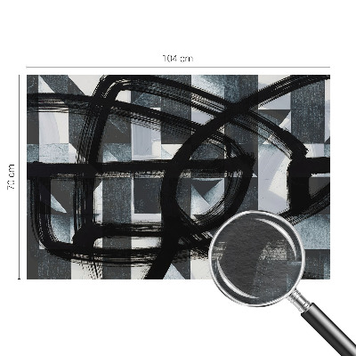 Fototapet stue med ekspressiv geometrisk motiv