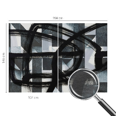 Fototapet stue med ekspressiv geometrisk motiv