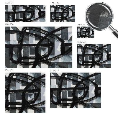 Fototapet stue med ekspressiv geometrisk motiv