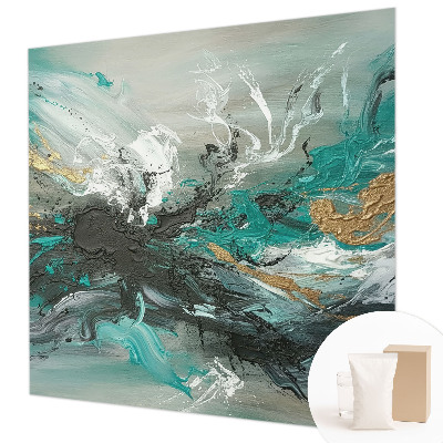 Fototapet stue med et kunstnerisk hvirvelmotiv