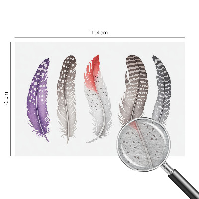 Fotovæg soveværelse Mønstrede fjer