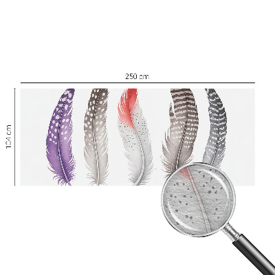 Fotovæg soveværelse Mønstrede fjer