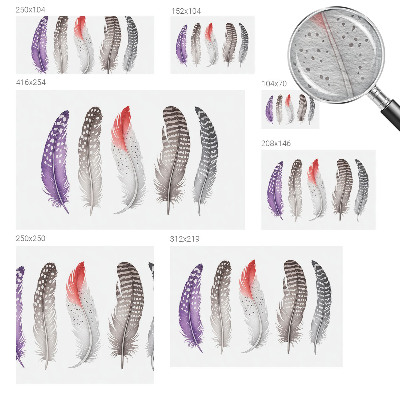 Fotovæg soveværelse Mønstrede fjer