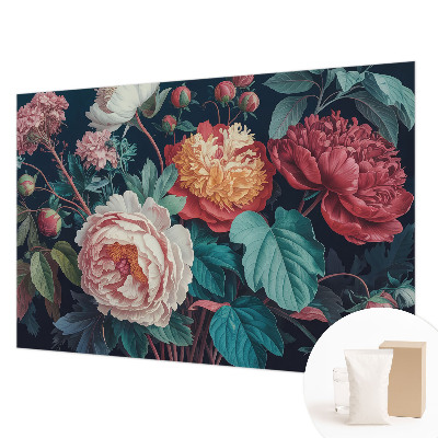 Non-woven fototapet med et farverigt blomstermotiv