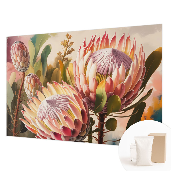 Fotovæg med motiv af protea-blomster