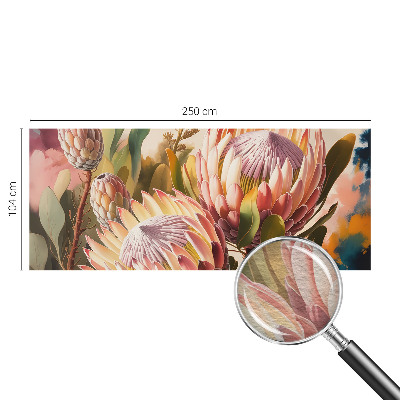 Fotovæg med motiv af protea-blomster