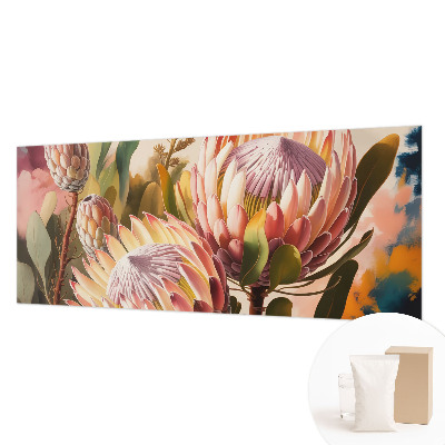Fotovæg med motiv af protea-blomster
