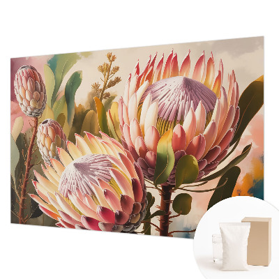 Fotovæg med motiv af protea-blomster