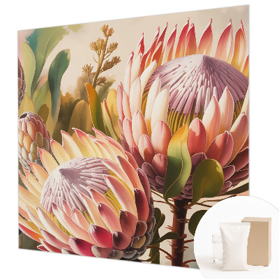 Fotovæg med motiv af protea-blomster