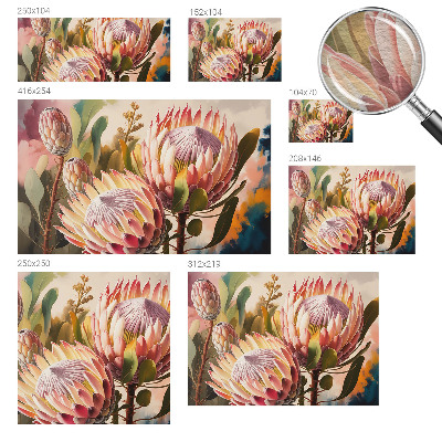 Fotovæg med motiv af protea-blomster