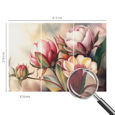 Tapet med en buket blomster