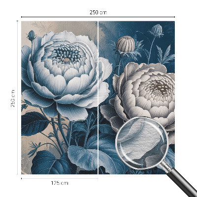 Fototapet soveværelse med romantiske blomster