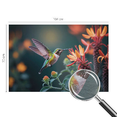 Fototapet stue Kolibriblomster