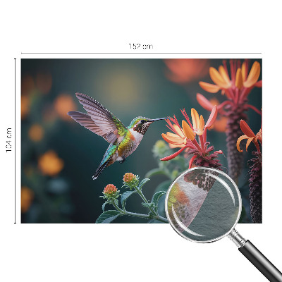 Fototapet stue Kolibriblomster