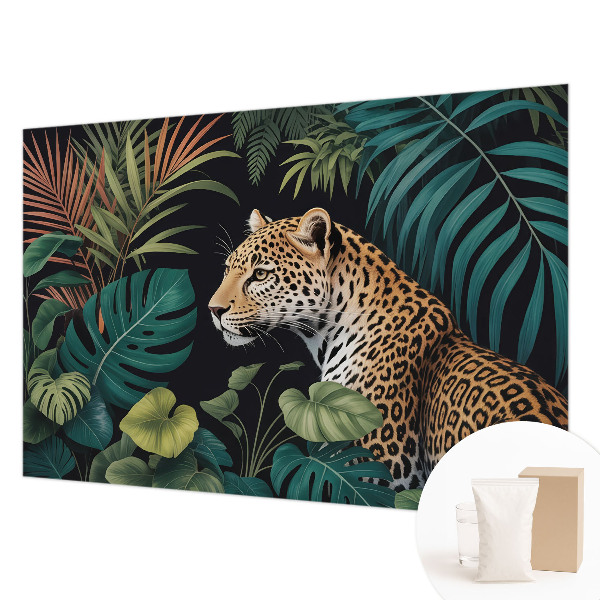 Fototapet børneværelse med et eksotisk leopardmotiv