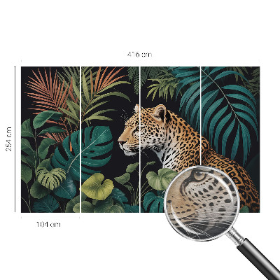 Fototapet børneværelse med et eksotisk leopardmotiv