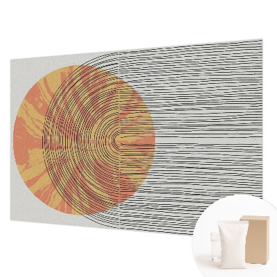 Fotovæg stue Cirkel med linjer