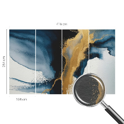Fotovæg soveværelse med farverig abstrakt motiv