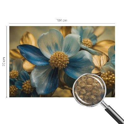 Fotovæg soveværelse med blomsterarrangement