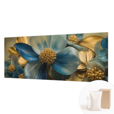 Fotovæg soveværelse med blomsterarrangement