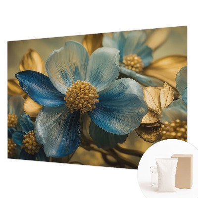 Fotovæg soveværelse med blomsterarrangement