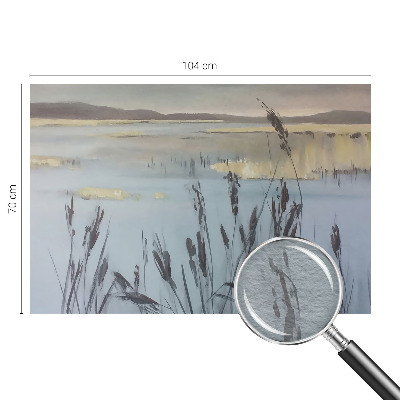 Fotovæg stue En rolig sø