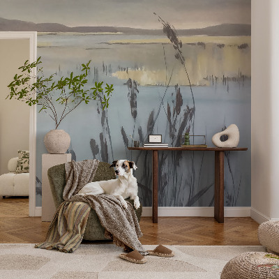 Fotovæg stue En rolig sø