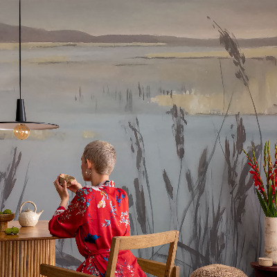 Fotovæg stue En rolig sø