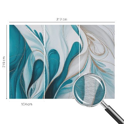 3D fototapet med flydende mønstre