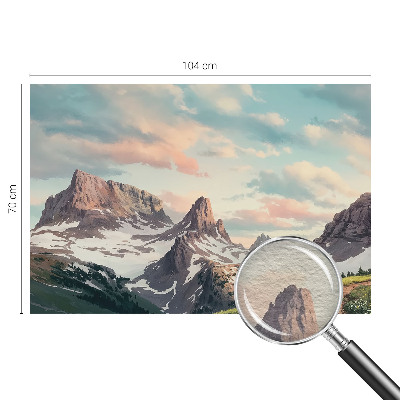 Vlies fototapet med motiv af et bjergpanorama