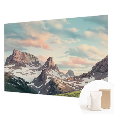 Vlies fototapet med motiv af et bjergpanorama