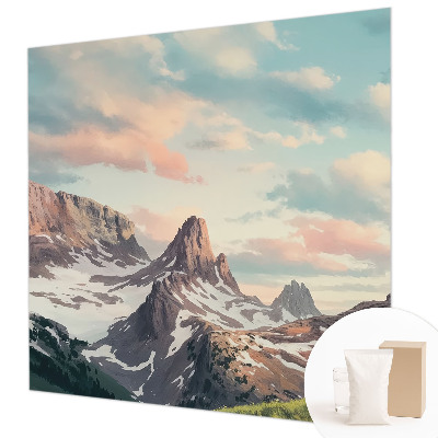 Vlies fototapet med motiv af et bjergpanorama