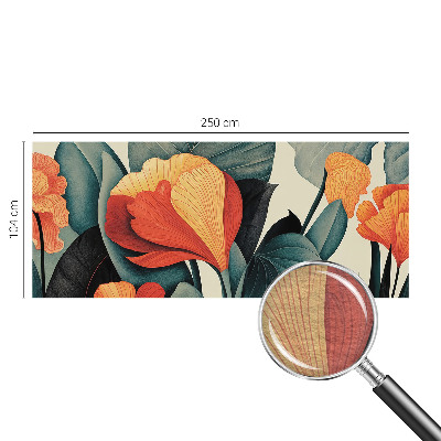 Fototapet stue med farverige blomster