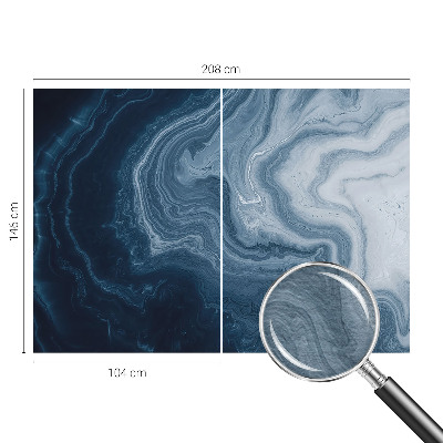 Fotovæg stue Blå bølger