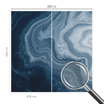 Fotovæg stue Blå bølger