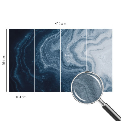 Fotovæg stue Blå bølger