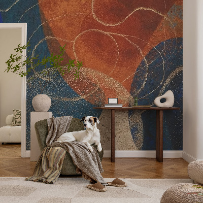 3D fototapet Farverige former