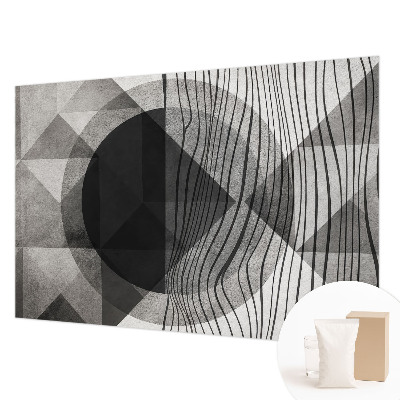 Fotovæg stue Abstrakte former