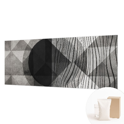 Fotovæg stue Abstrakte former