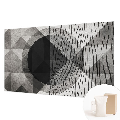 Fotovæg stue Abstrakte former