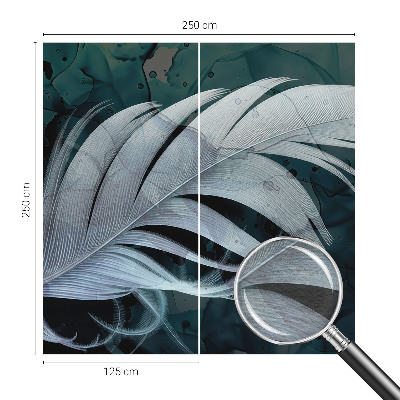 Fotovæg soveværelse Æterisk fjer