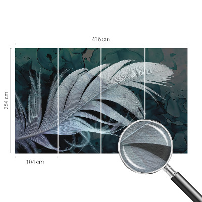 Fotovæg soveværelse Æterisk fjer