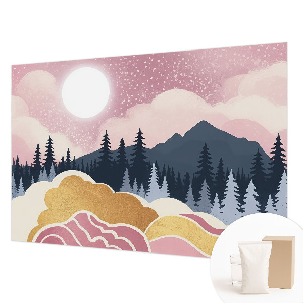 Væg tapet Lyserød solnedgang