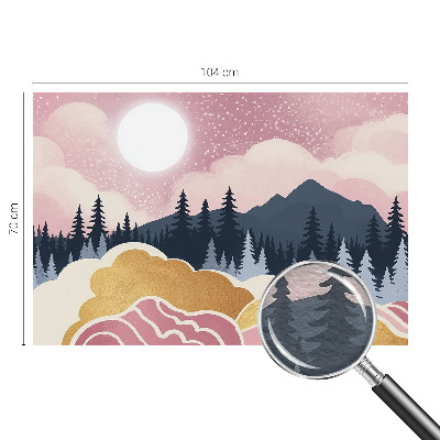 Væg tapet Lyserød solnedgang