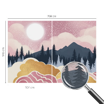 Væg tapet Lyserød solnedgang