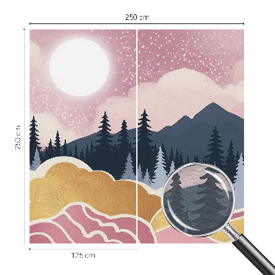 Væg tapet Lyserød solnedgang