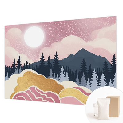 Væg tapet Lyserød solnedgang