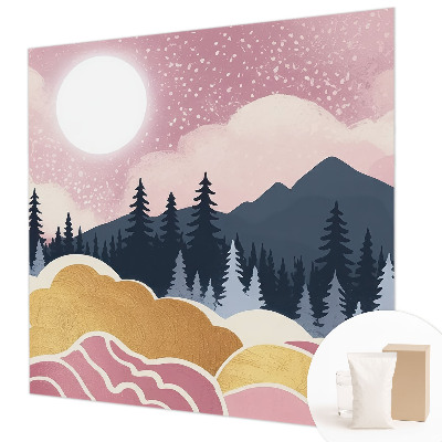 Væg tapet Lyserød solnedgang