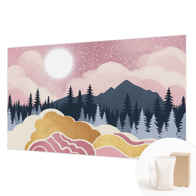 Væg tapet Lyserød solnedgang